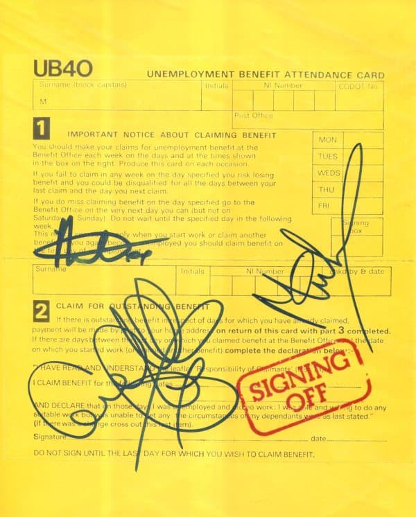 UB40 Hand-Signed Photo